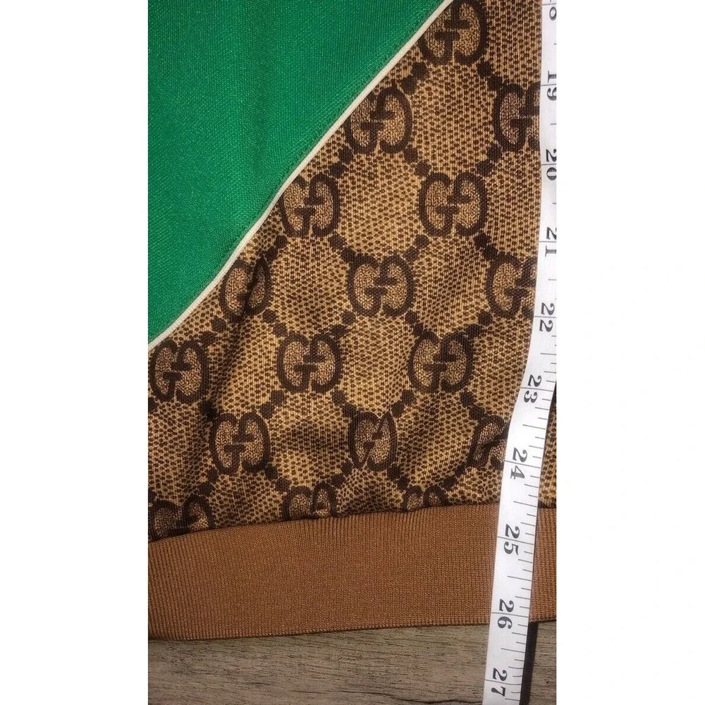 Gucci Monogram Track Jacket Technical Jersey W/Web Print Unisex M Vtg‎ Camel NEW